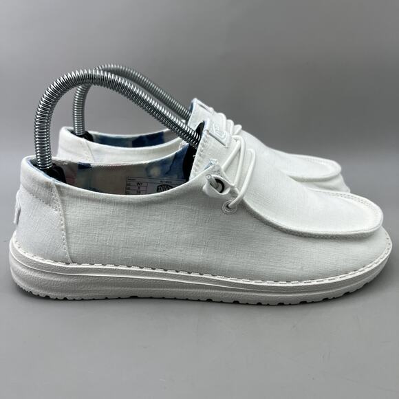 Hey Dude Wendy Silk Moon Slip On Sneakers Women Size 7 White Comfort Shoes NWOT - Picture 1 of 8